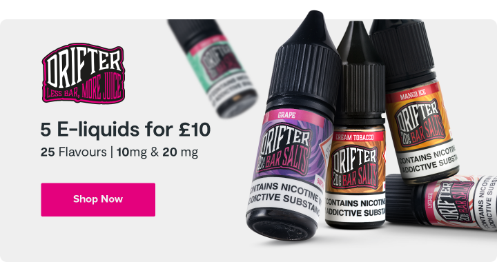 5 For £10 on Drifter vape liquid