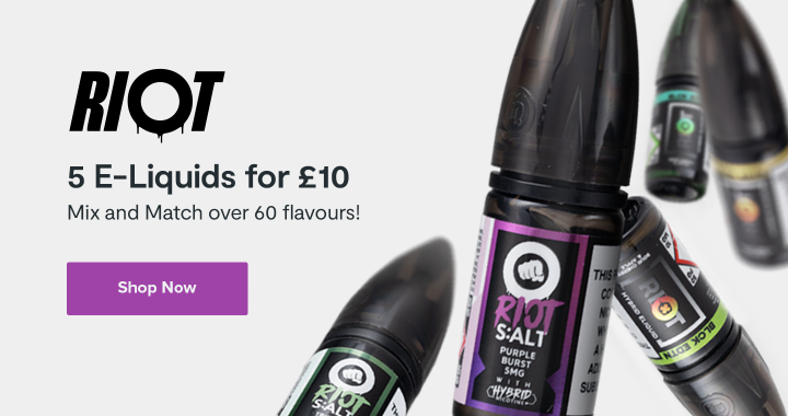 5 For £10 on all Riot 10mls