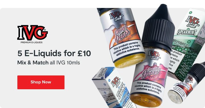 5 For £10 on IVG E-Liquids