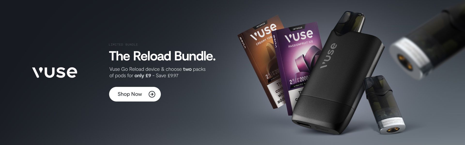 The Reload Bundle: Reload Go Device + 2 Packs of Pods for £9