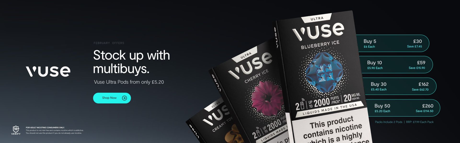 Stock Up with Vuse Ultra Pod Multibuys