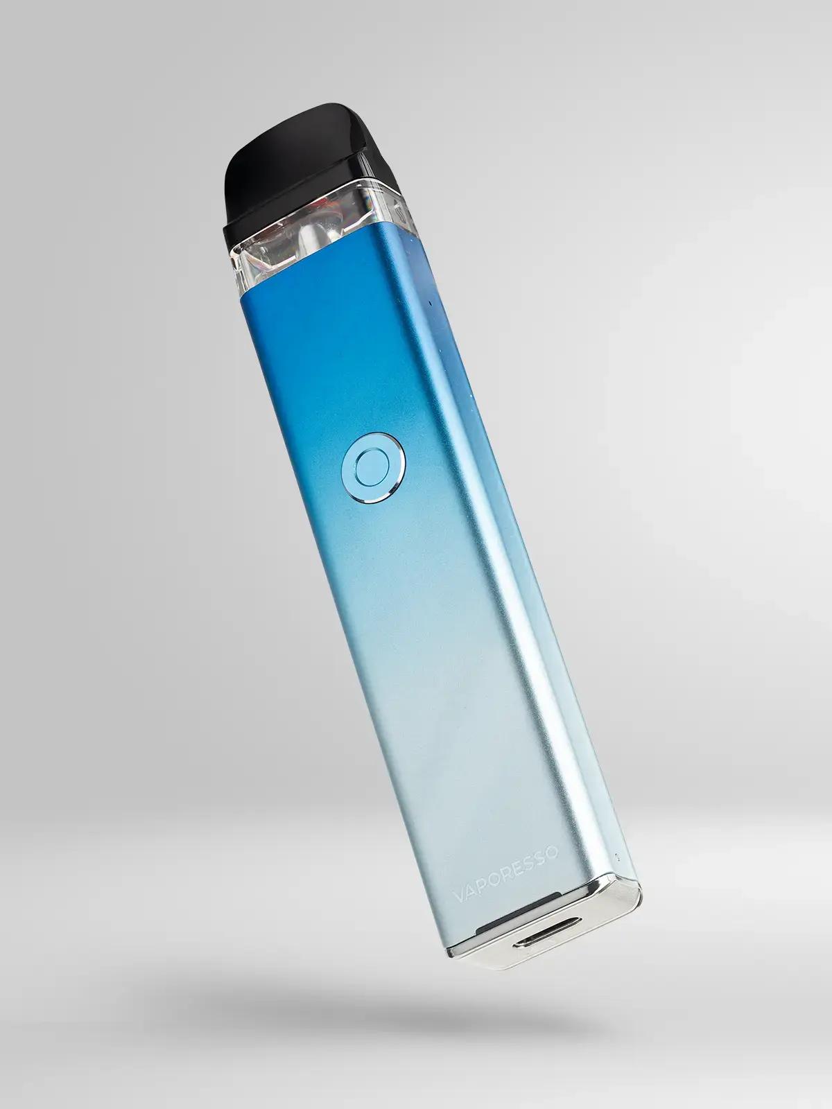 Vaporesso XROS 3 in Blue, floating in front of a light background.