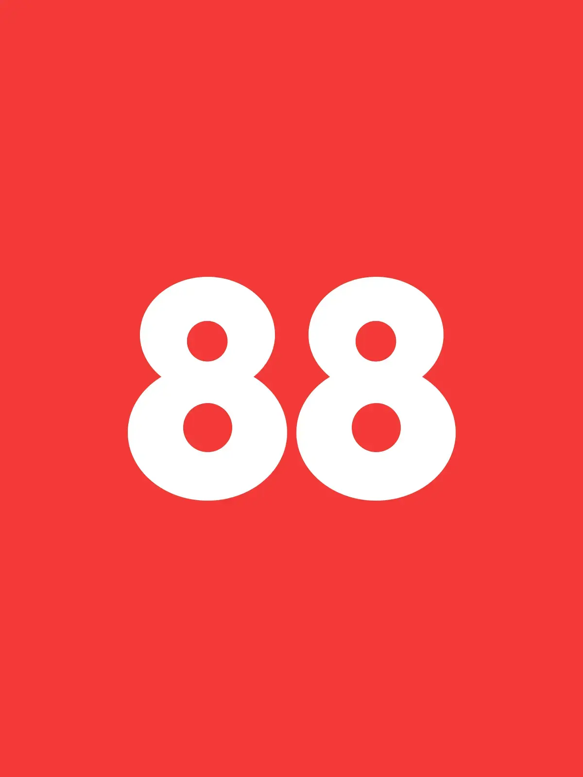 88 Vape logo, '88' in the centre of a red background
