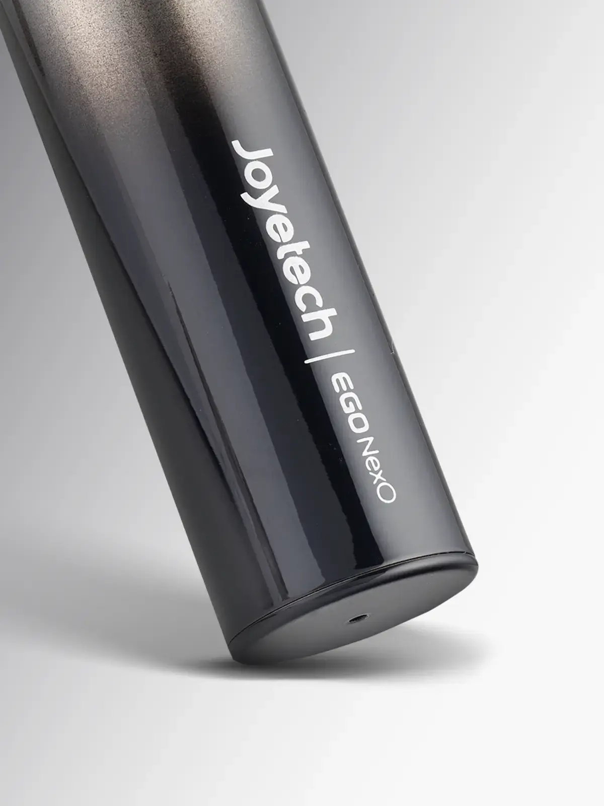 A close-up of the bottom half of the Black coloured Joyetech eGo NexO device