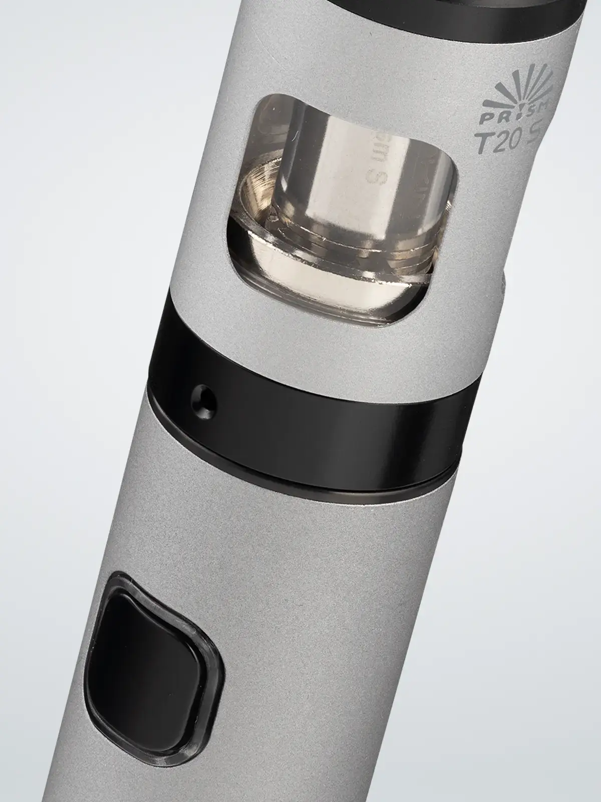 Innokin Endura T20 S in Grey, zoomed in to show the Prism-S coil inside the T20 S Tank.